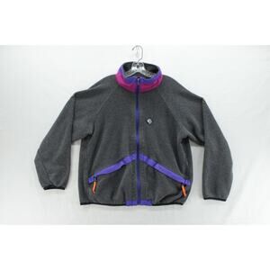 VTG Woolrich Sigmet Gear Fleece Jacket Mens M/L Gray Full Zip Colorblock USA